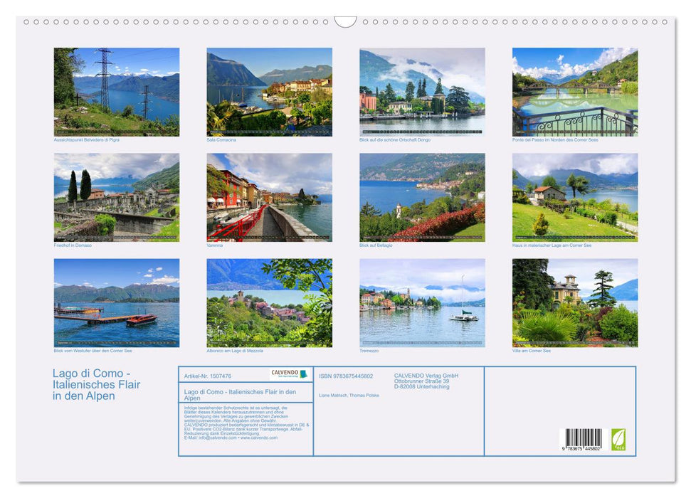 Lago di Como - Italian flair in the Alps (CALVENDO wall calendar 2024) 