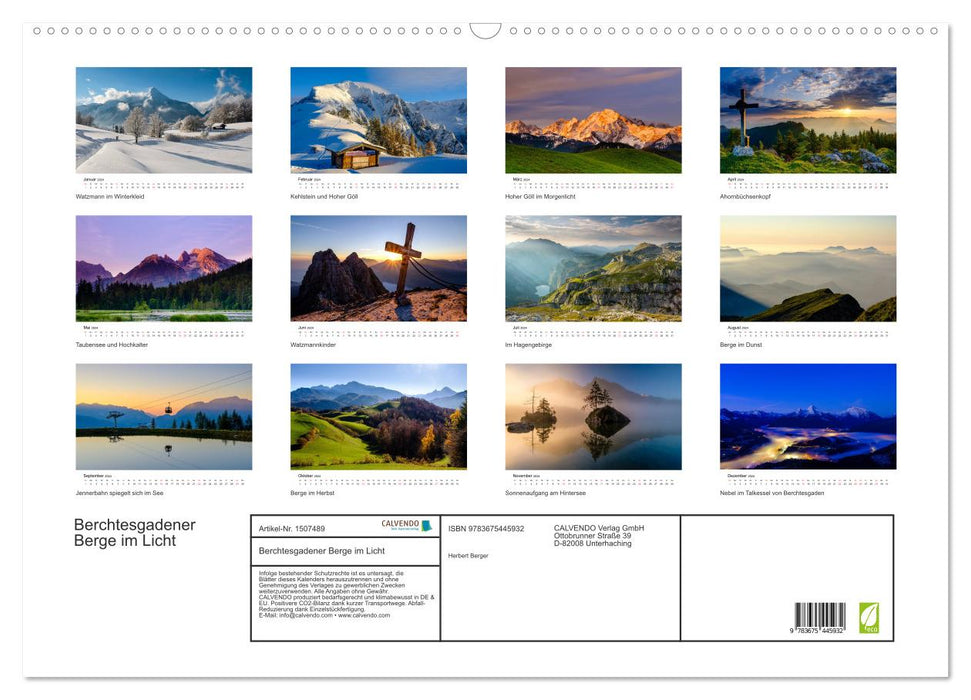 Berchtesgaden mountains in light (CALVENDO wall calendar 2024) 