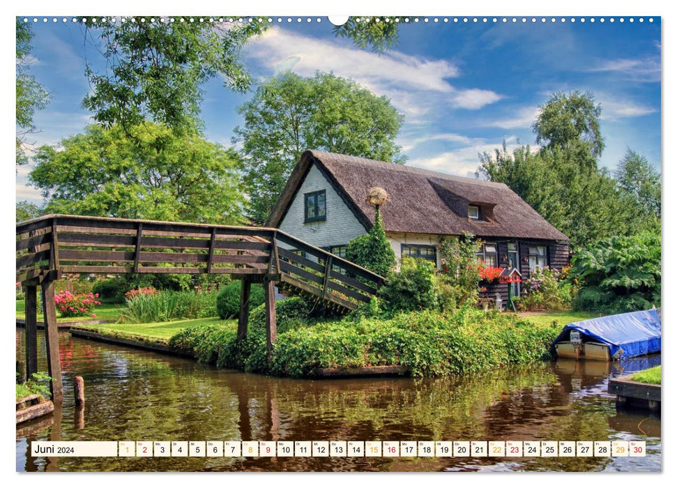 Reise durch die Niederlande - Giethoorn in der Provinz Overijssel (CALVENDO Wandkalender 2024)