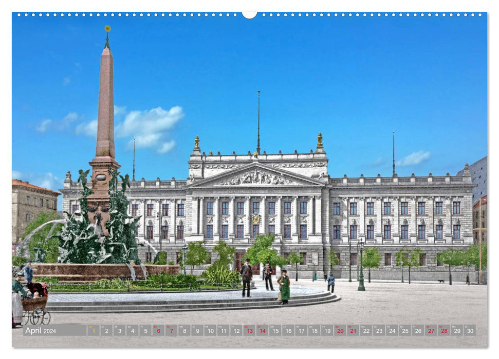 Leipzig à l'époque impériale en couleur (Calendrier mural CALVENDO Premium 2024) 