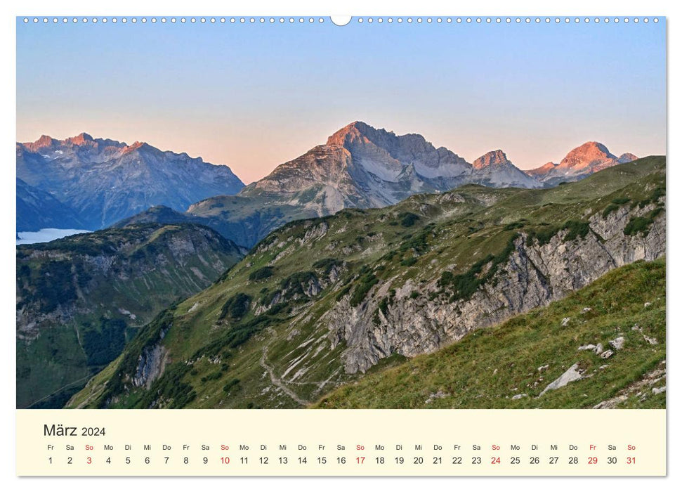 Le bonheur de la randonnée dans l'Allgäu (calendrier mural CALVENDO 2024) 