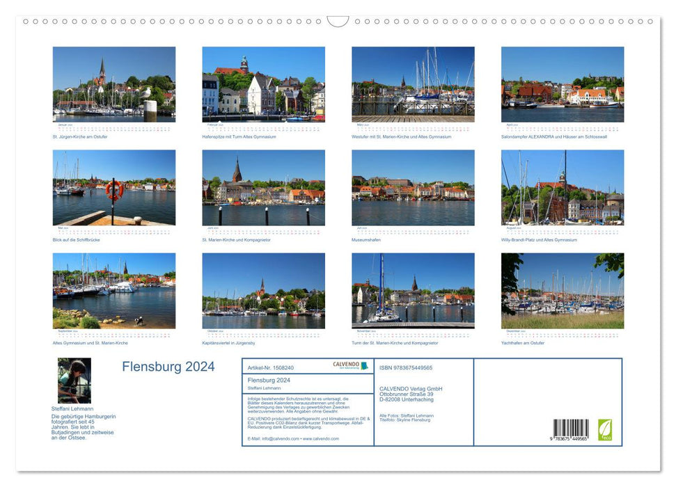 Flensburg 2024. Impressions autour du port (calendrier mural CALVENDO 2024) 