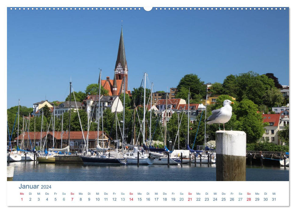 Flensburg 2024. Impressionen rund um den Hafen (CALVENDO Wandkalender 2024)