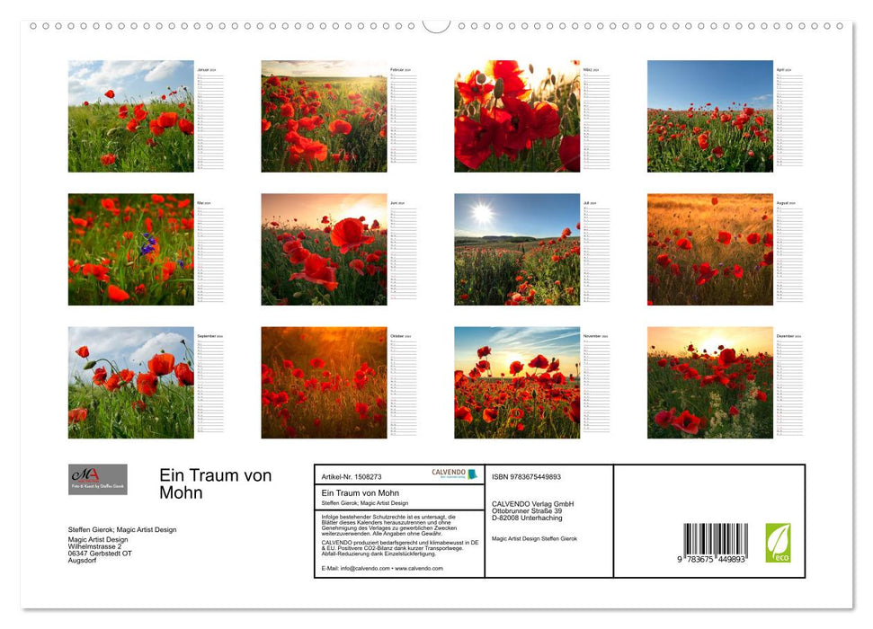 Ein Traum von Mohn (CALVENDO Premium Wandkalender 2024)