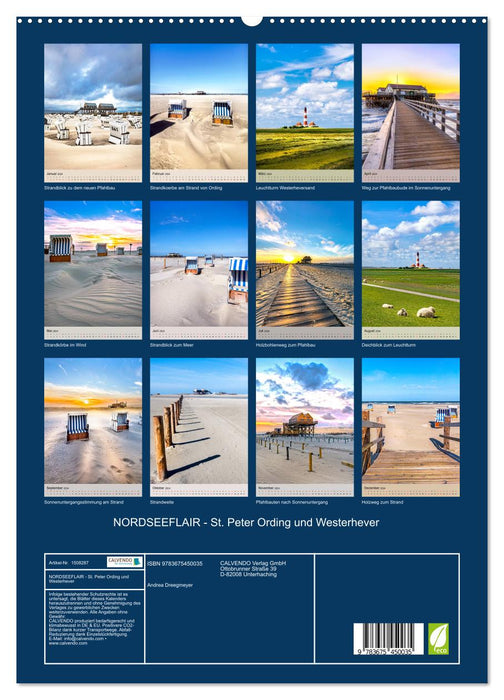 NORDSEEFLAIR - St. Peter Ording und Westerhever (CALVENDO Premium Wandkalender 2024)