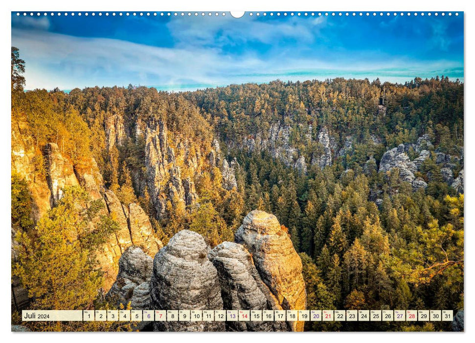 Elbsandsteingebirge - eine Reise durch die wunderschöne Sächsische Schweiz (CALVENDO Premium Wandkalender 2024)