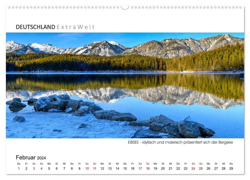 Weißblaue Impressionen vom EIBSEE Panoramabilder (CALVENDO Premium Wandkalender 2024)