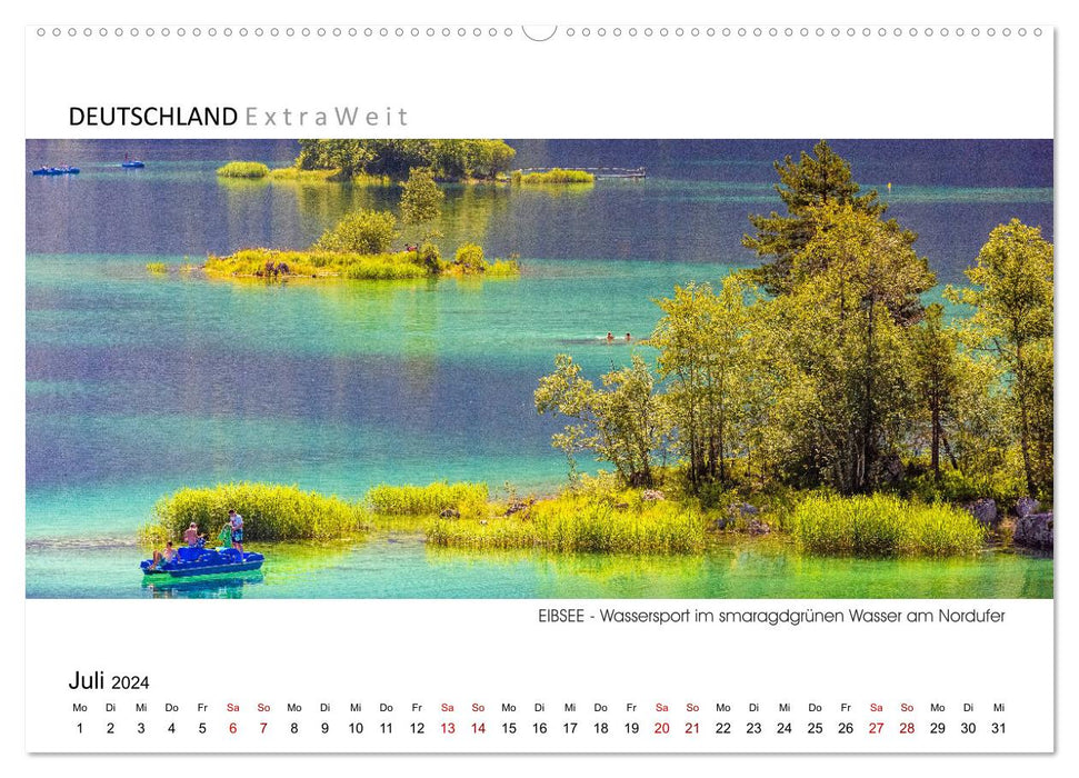 Weißblaue Impressionen vom EIBSEE Panoramabilder (CALVENDO Premium Wandkalender 2024)