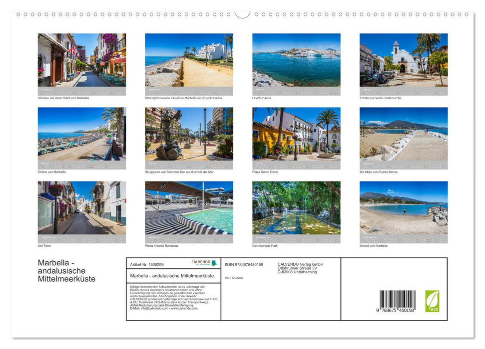 Marbella - andalusische Mittelmeerküste (CALVENDO Premium Wandkalender 2024)