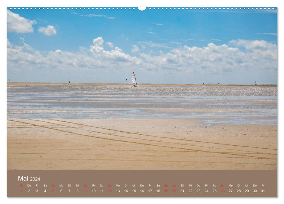 Römö - Wasser, Wind und endloser Strand (CALVENDO Premium Wandkalender 2024)