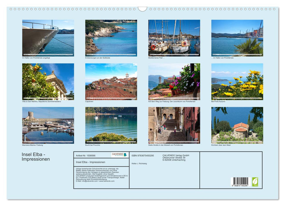Insel Elba Impressionen (CALVENDO Wandkalender 2024)