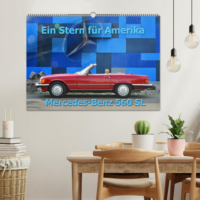 Ein Stern für Amerika - Mercedes Benz 560 SL (CALVENDO Wandkalender 2024)