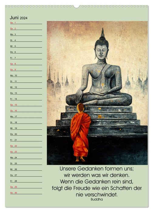 Joie de vivre Bouddha (Calvendo Premium Calendrier mural 2024) 