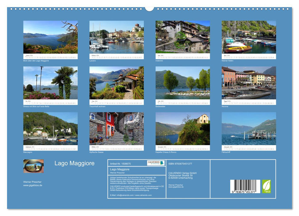 Motive rund um den See Lago Maggiore (CALVENDO Premium Wandkalender 2024)