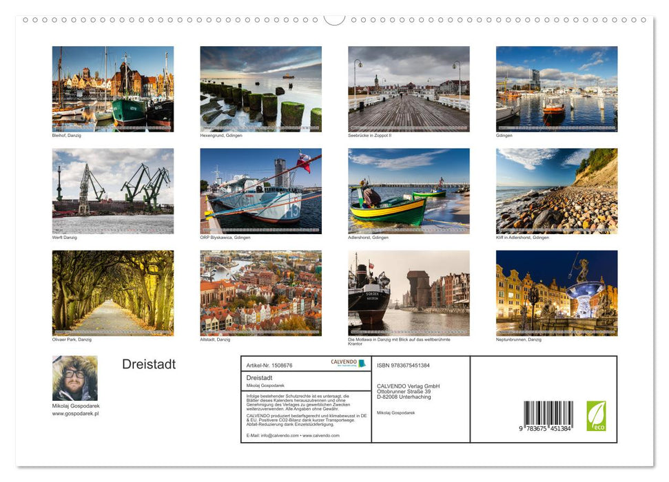 Tricity - Gdansk, Gdynia, Sopot (Calvendo Premium Wall Calendar 2024) 