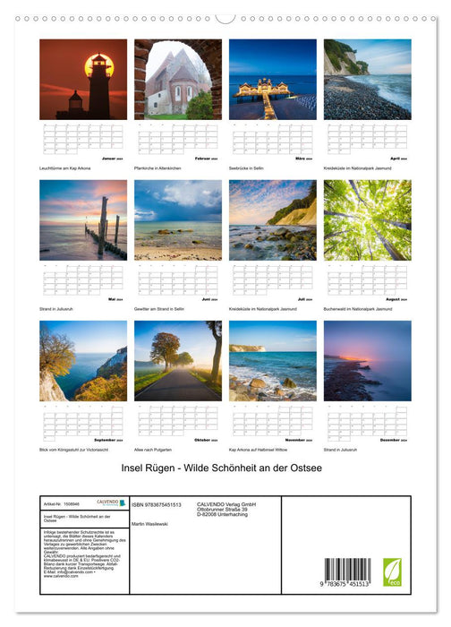 Rügen Island - Wild beauty on the Baltic Sea (CALVENDO Premium Wall Calendar 2024) 