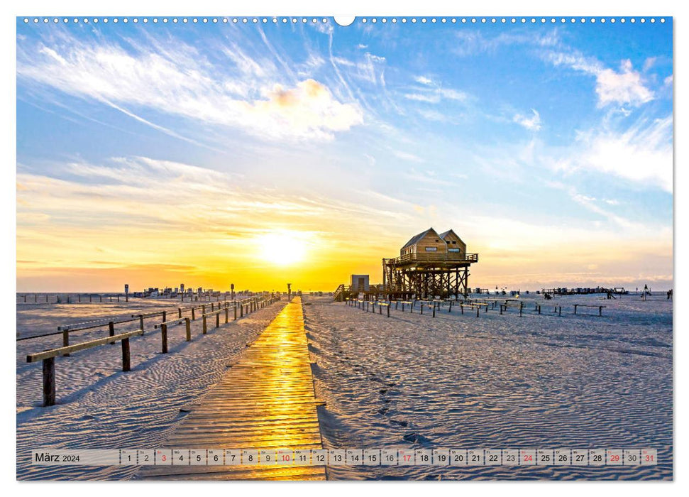 St. Peter Ording - Moments à couper le souffle (calendrier mural CALVENDO 2024) 