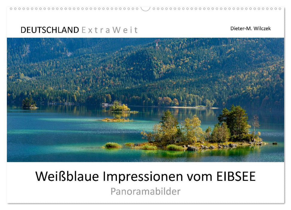 Impressions blanc-bleu de photos panoramiques EIBSEE (calendrier mural CALVENDO 2024) 