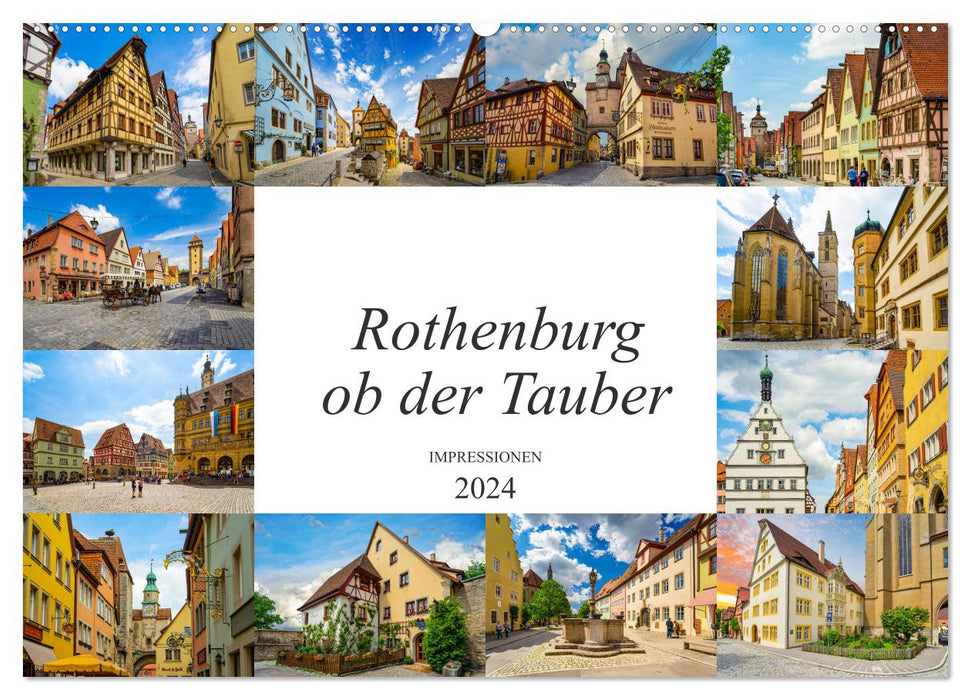 Impressions de Rothenburg ob der Tauber (calendrier mural CALVENDO 2024) 