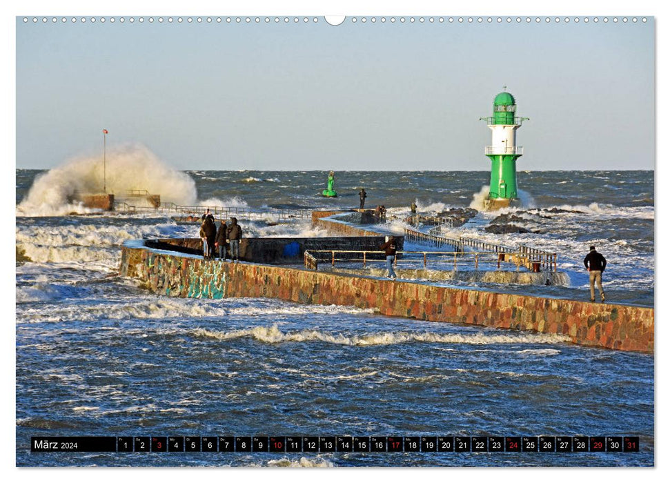 Warnemünde und Rostock, Perlen an der Ostsee (CALVENDO Wandkalender 2024)
