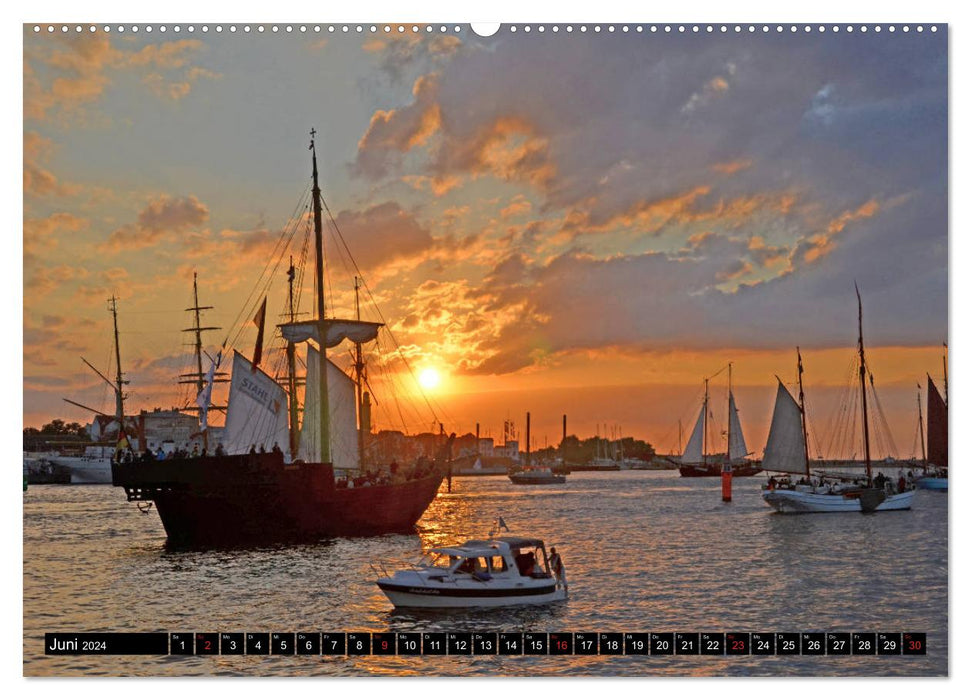 Warnemünde und Rostock, Perlen an der Ostsee (CALVENDO Wandkalender 2024)