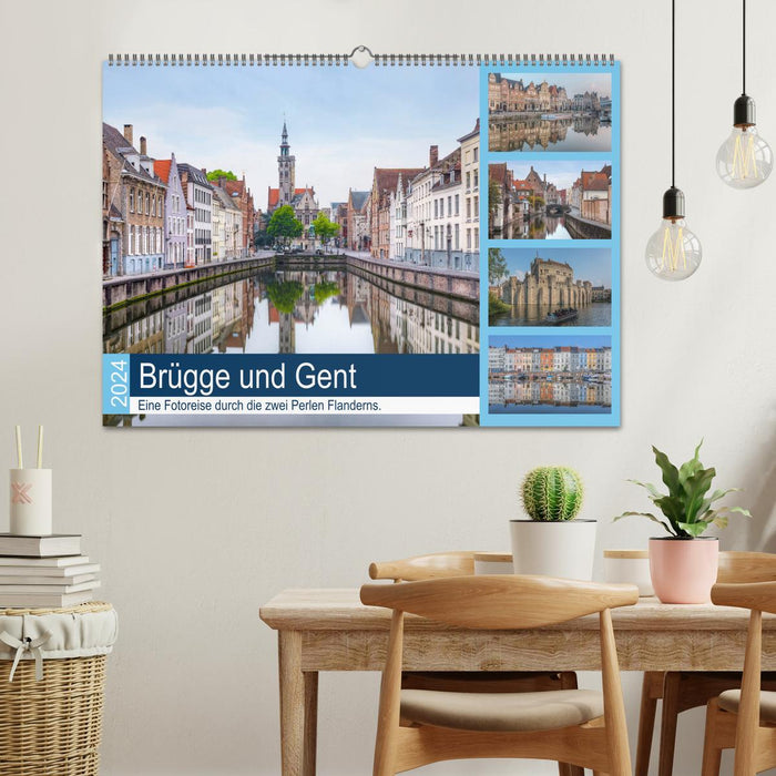 Bruges and Ghent, a photo journey through the two pearls of Flanders. (CALVENDO wall calendar 2024) 