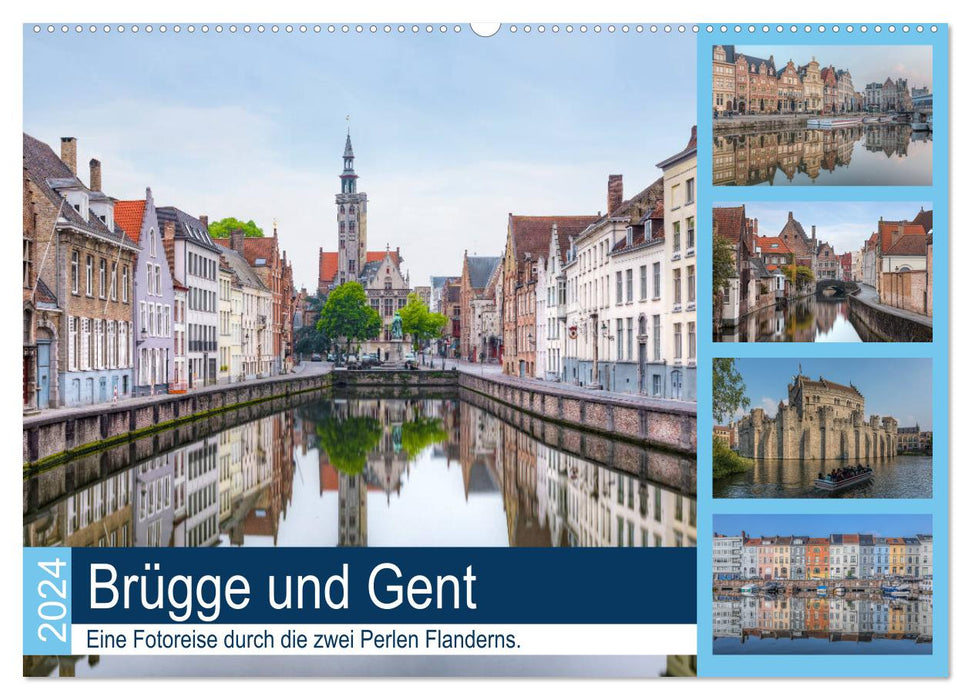 Bruges and Ghent, a photo journey through the two pearls of Flanders. (CALVENDO wall calendar 2024) 