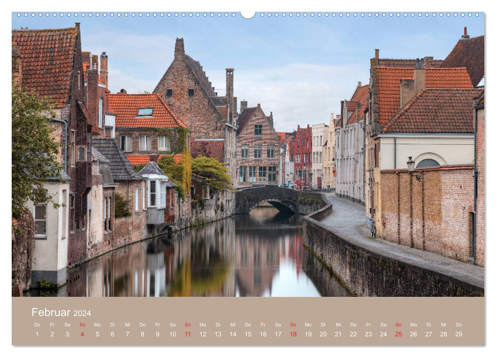 Bruges and Ghent, a photo journey through the two pearls of Flanders. (CALVENDO wall calendar 2024) 