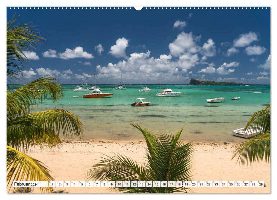 Traumstrände auf Mauritius (CALVENDO Premium Wandkalender 2024)