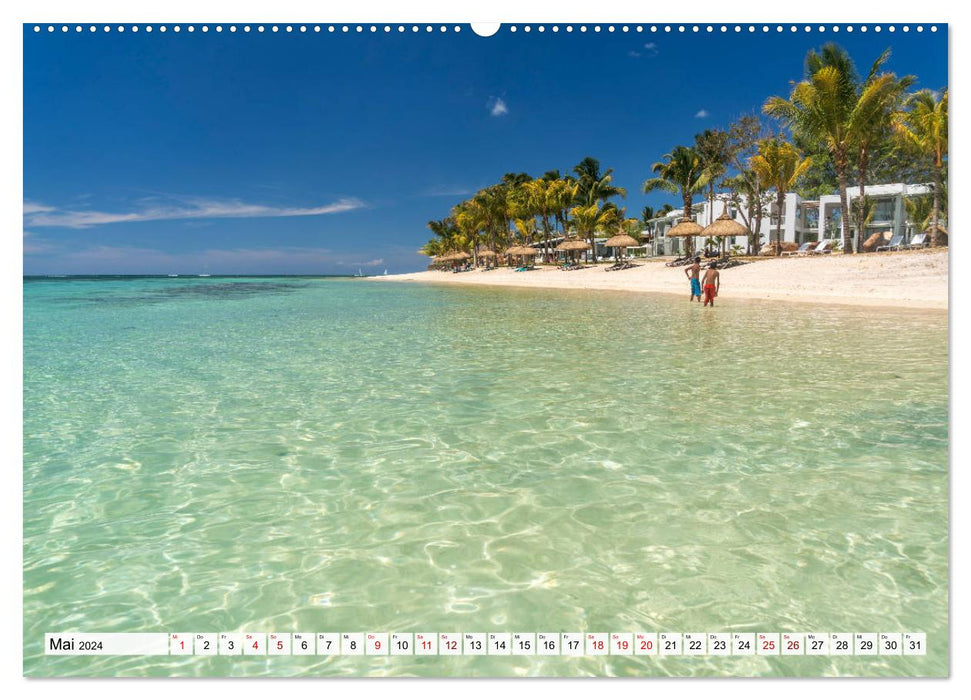 Traumstrände auf Mauritius (CALVENDO Premium Wandkalender 2024)