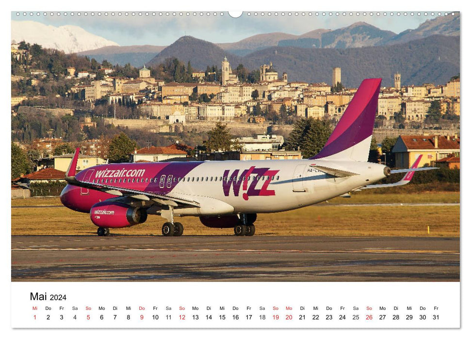 Die schönsten Airliner (CALVENDO Premium Wandkalender 2024)