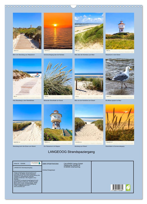 LANGEOOG beach walk (CALVENDO wall calendar 2024) 