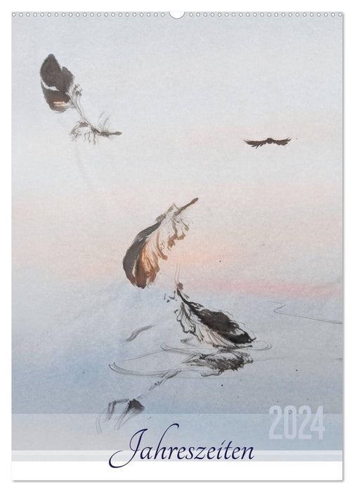 Jahreszeiten in Stil japanischer Malerei - Kunst (CALVENDO Wandkalender 2024)