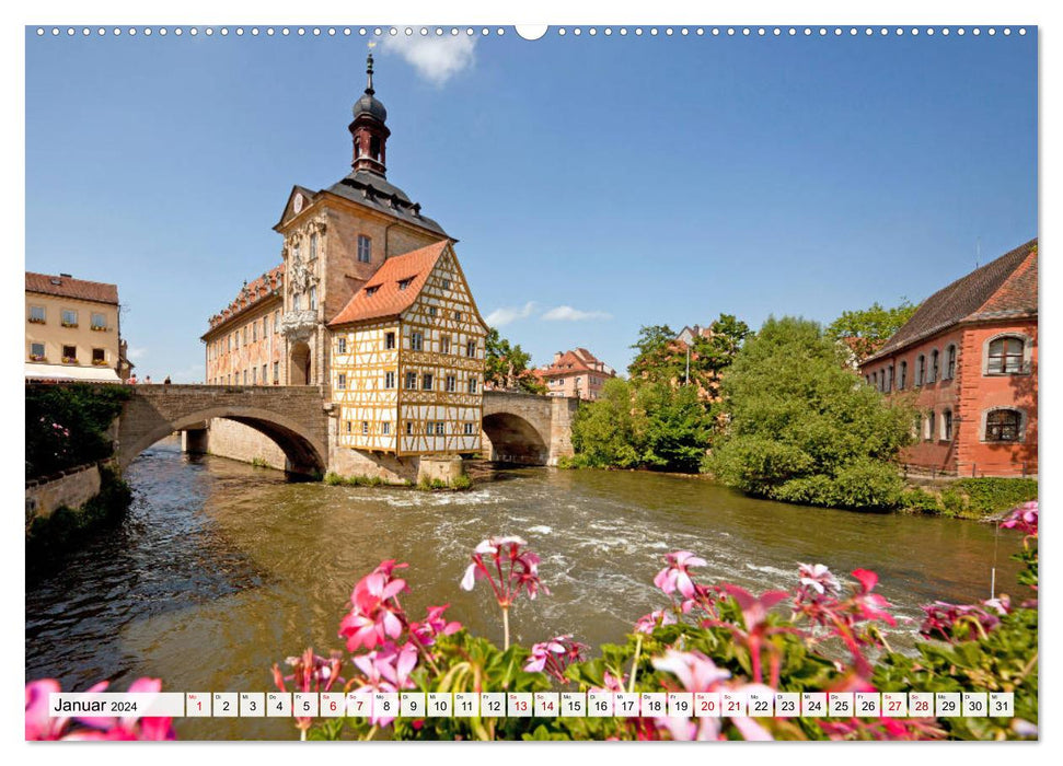 Franken - Bamberg, Bayreuth, Coburg, Nürnberg, Rothenburg, Würzburg (CALVENDO Wandkalender 2024)