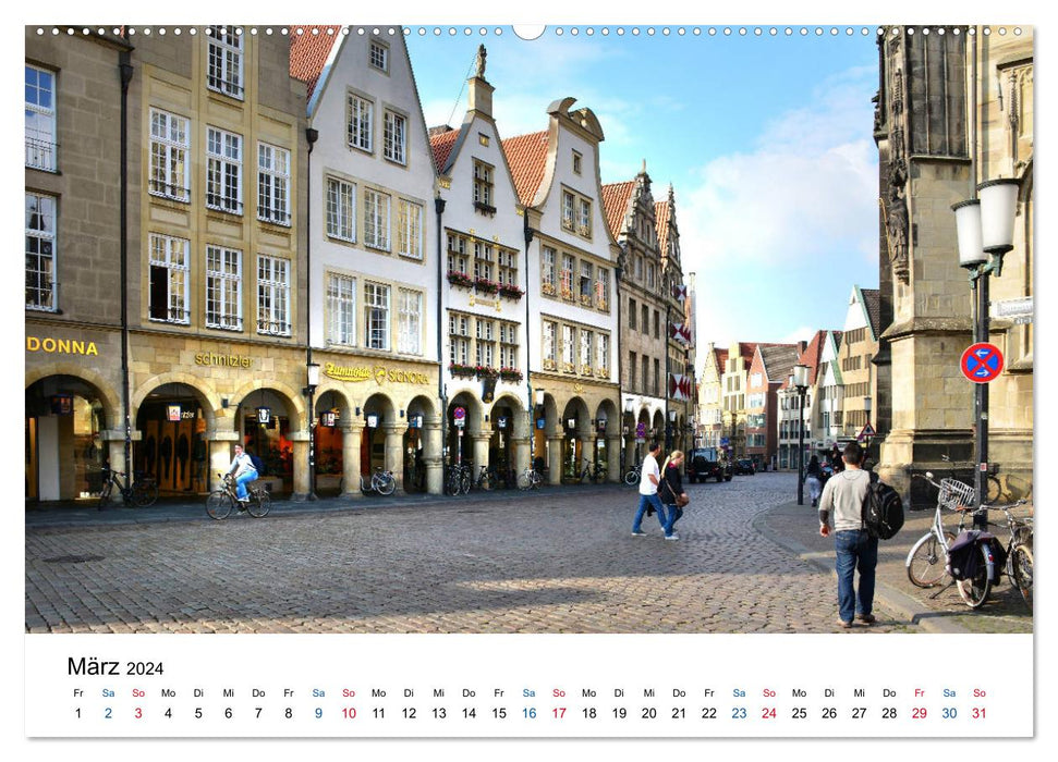 Münster - the lovely cycling city (CALVENDO Premium Wall Calendar 2024) 