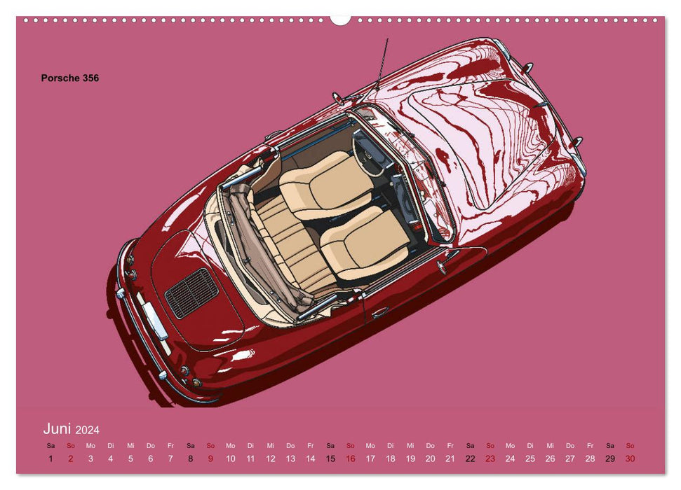 Made in Germany - Illustrations of German vintage cars (CALVENDO Premium Wall Calendar 2024) 