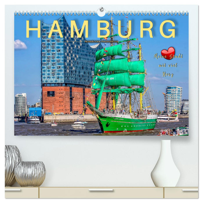 Hamburg - meine Stadt mit viel Herz (CALVENDO Premium Wandkalender 2024)