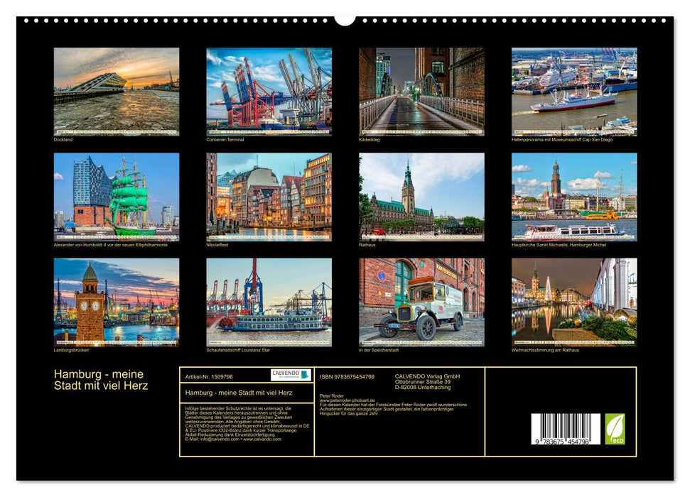 Hamburg - my city with a lot of heart (CALVENDO Premium Wall Calendar 2024) 