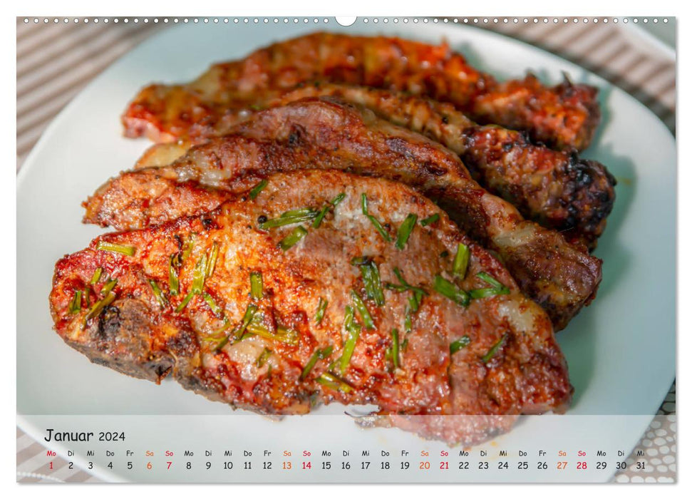 BBQ - Smoker for meat and vegetables (CALVENDO Premium Wall Calendar 2024) 