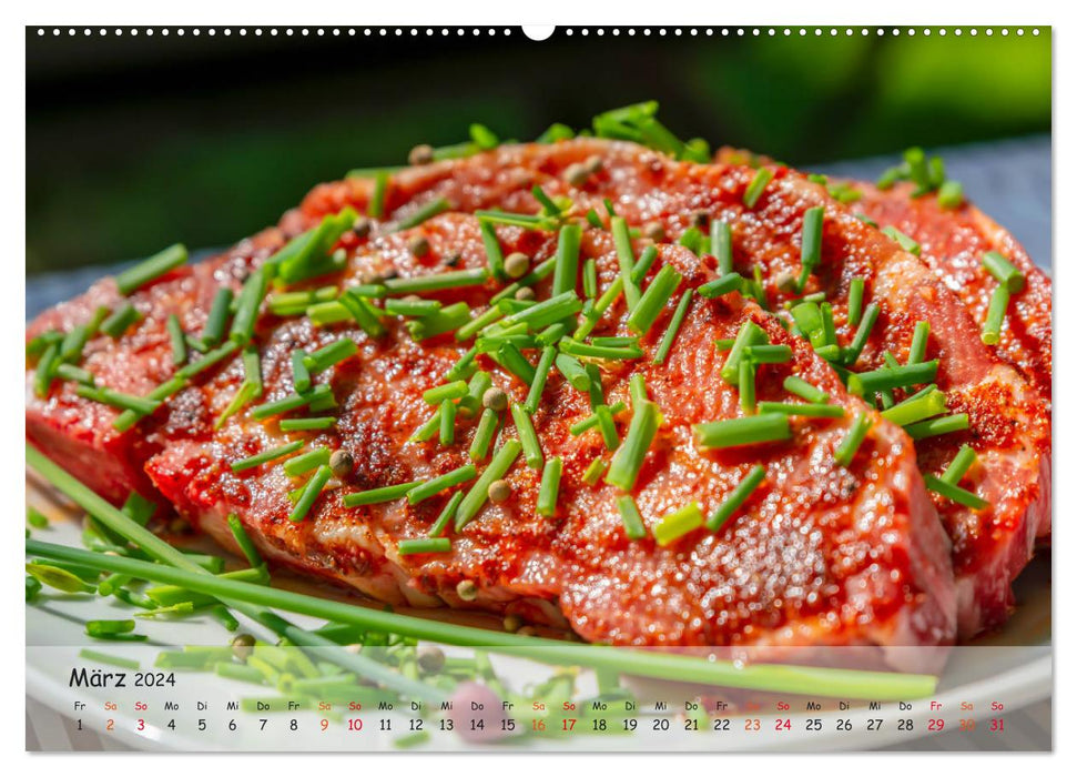 BBQ - Smoker for meat and vegetables (CALVENDO Premium Wall Calendar 2024) 