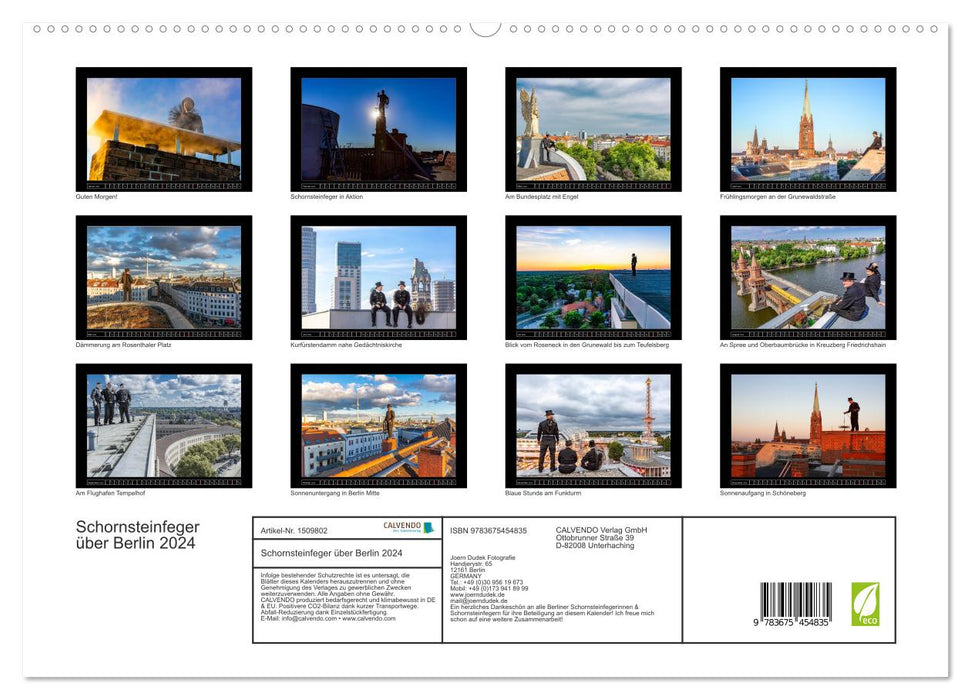 Schornsteinfeger über Berlin 2024 (CALVENDO Premium Wandkalender 2024)