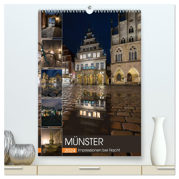 Münster - Impressions la nuit (Calvendo Premium Wall Calendar 2024) 