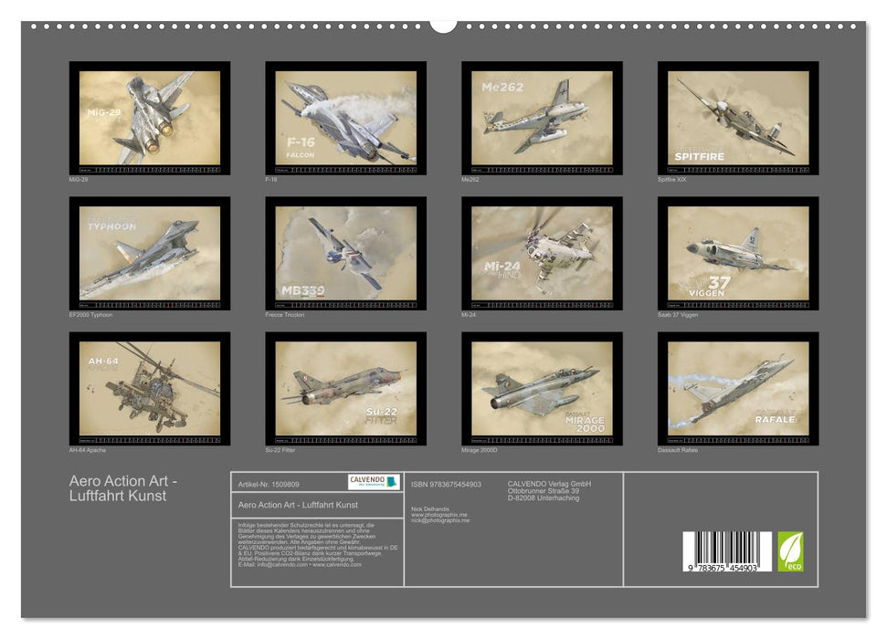Aero Action Art - Aviation Art (CALVENDO Premium Wall Calendar 2024) 