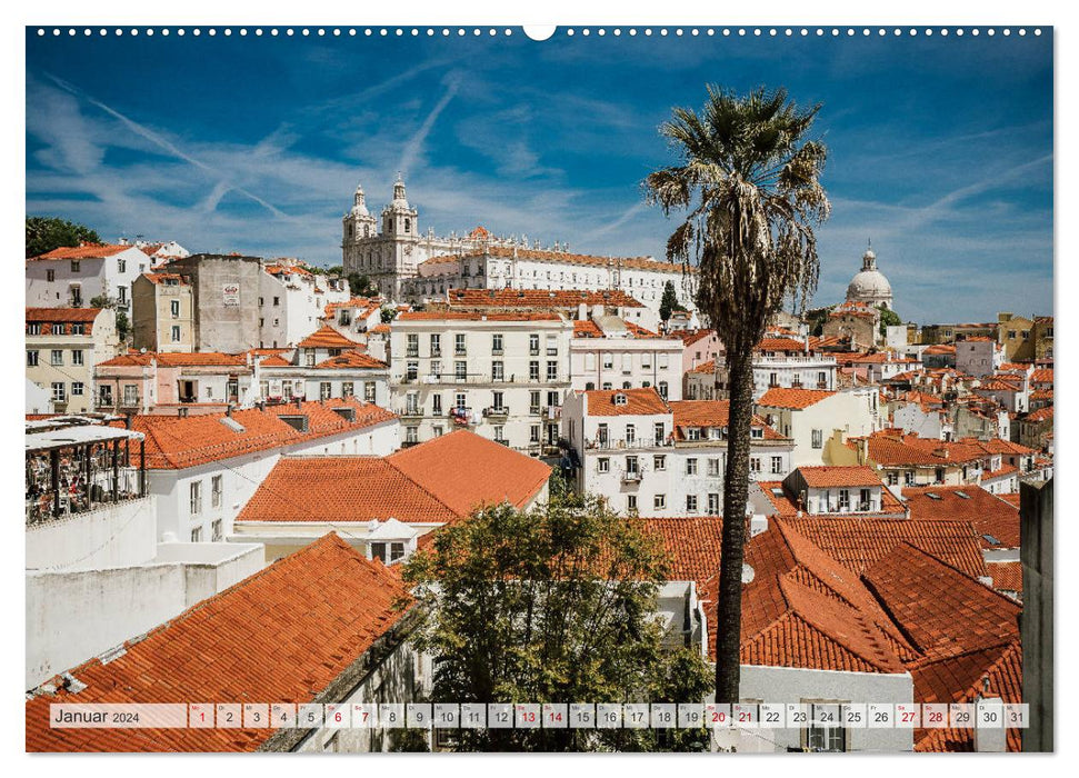 Lissabon Stadtansichten (CALVENDO Premium Wandkalender 2024)