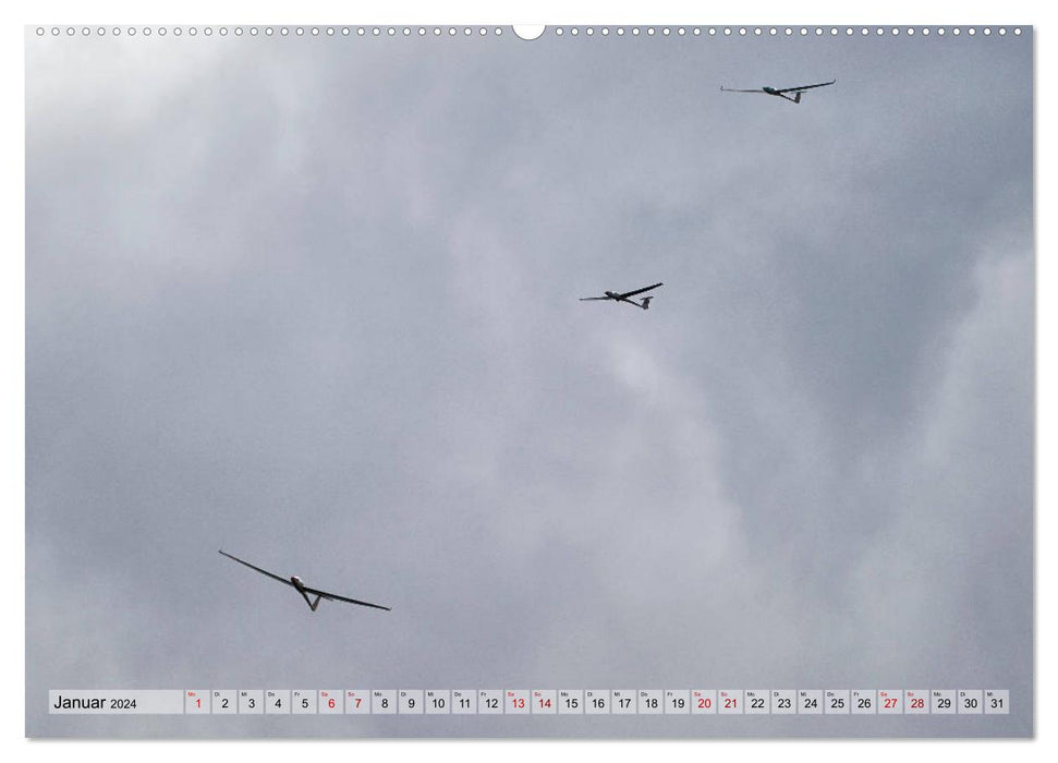 Lautlos durch die Luft - Faszination Segelfliegen (CALVENDO Premium Wandkalender 2024)