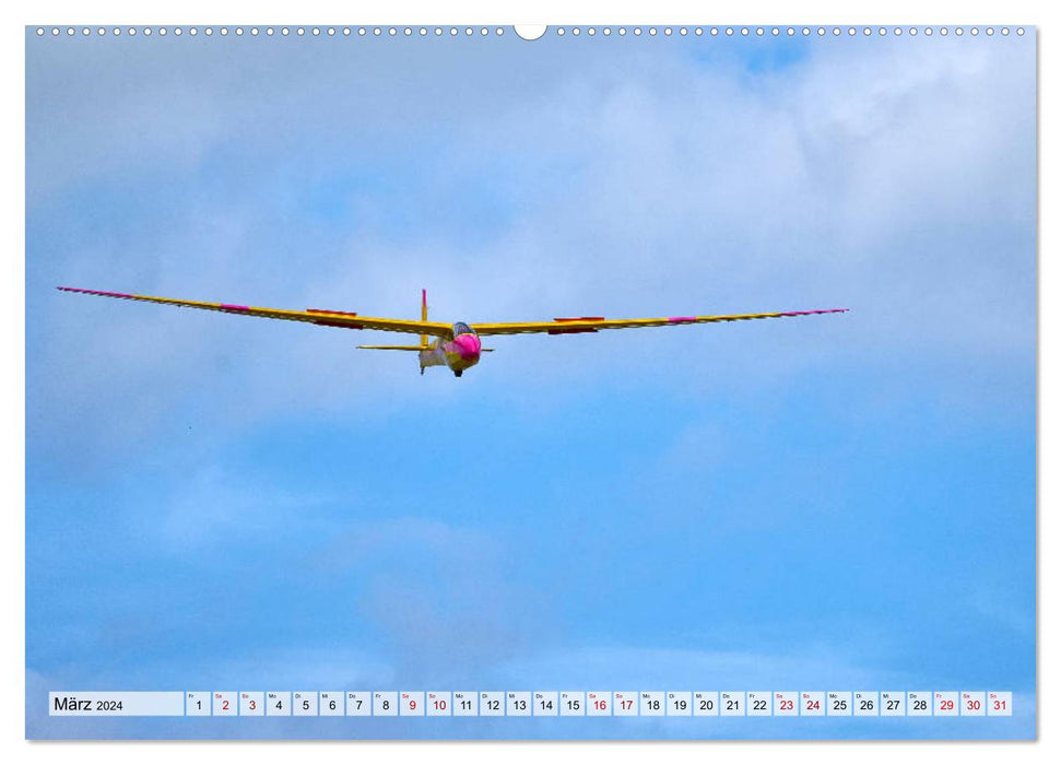 Lautlos durch die Luft - Faszination Segelfliegen (CALVENDO Premium Wandkalender 2024)