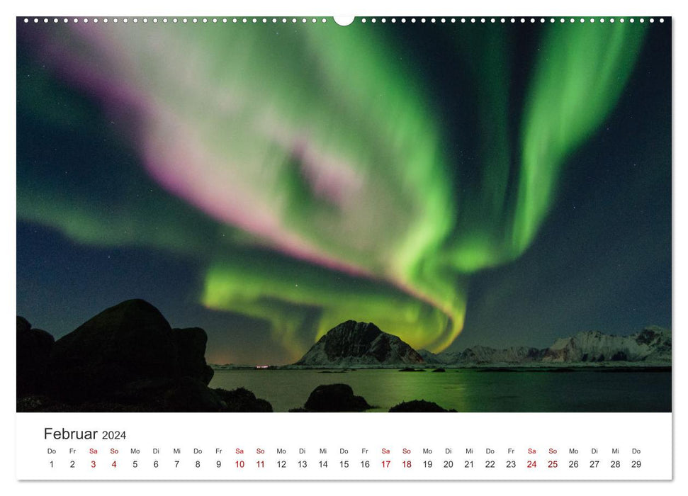 Polarlichter - Einzigartige Himmelsphänomene im Norden (CALVENDO Premium Wandkalender 2024)
