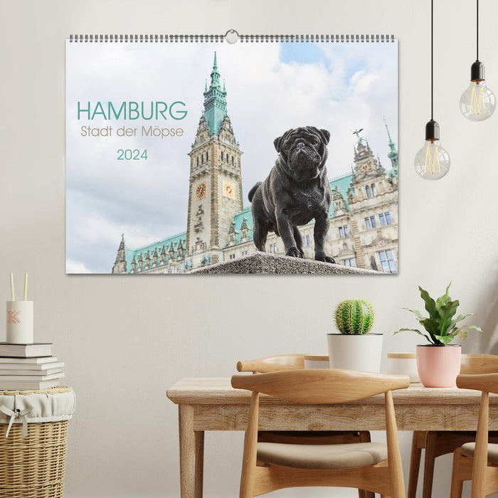 Hamburg - Stadt der Möpse (CALVENDO Wandkalender 2024)
