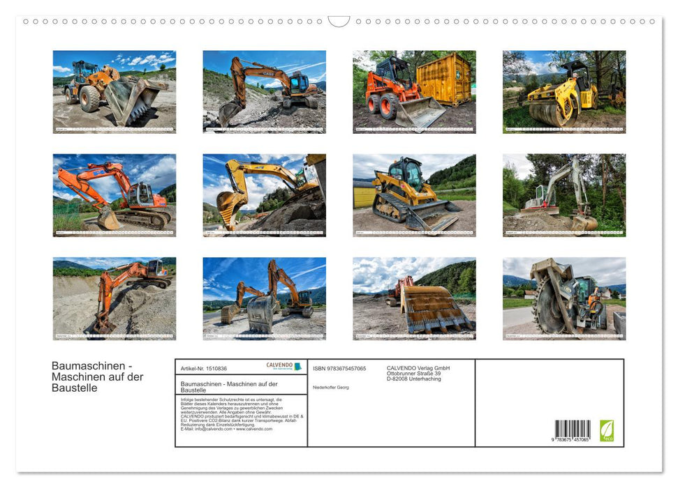 Baumaschinen - Maschinen auf der Baustelle (CALVENDO Wandkalender 2024)