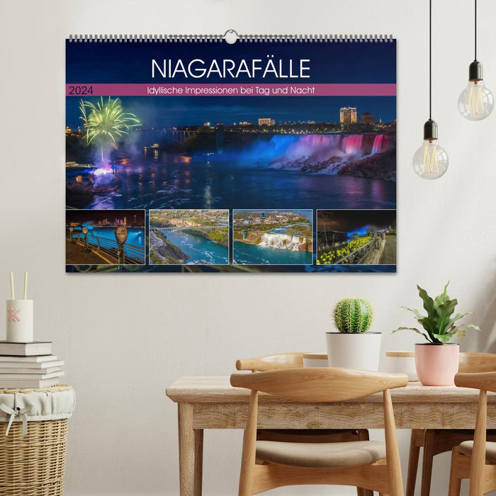 NIAGARA FALLS Impressions idylliques de jour comme de nuit (calendrier mural CALVENDO 2024) 